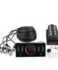 12V 8 Valve Air Ride Suspension Manifold Kit with Control Panel, Ship Type Switch and Five Gauge Display, Red for Auto and Motorcycle