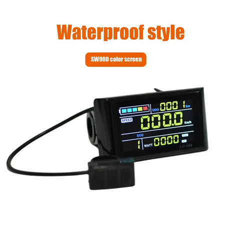 Color Screen Ebike LCD Display For 24V To 72V Systems Easy Install E Bike Meter Panel That Shows Speed Time Power Temperature And More