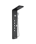 RIBEUJIZS Digital Shower System, Shower Panel Column, with mixer faucet, stainless steel, and LED display in black.