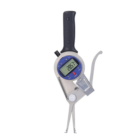 Horett Digital Dial Caliper 8 to 28mm Hole and Groove Depth Gauge with LCD display showing measurement, ergonomic handle for easy use.