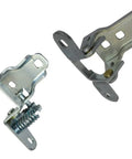 Premium Door Hinge Lower And Upper Set For Front Left Driver Side showing two steel pieces with spring, designed for direct fit replacement.