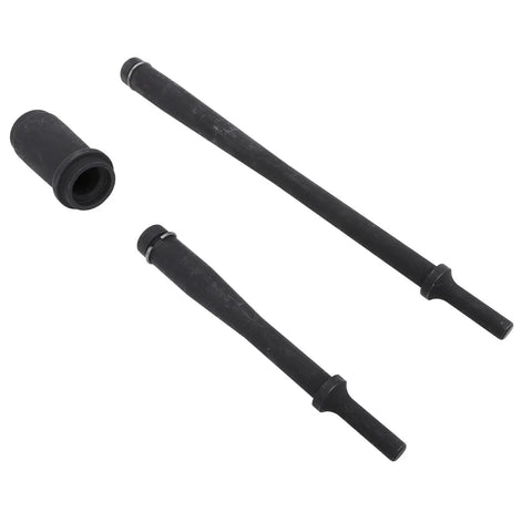 Heavy Duty Bushing Driver Kit With Double Sided Cone Installers And Removers For Truck And Trailer Bushings And Pins Built Tough Ergonomic Handle Pro Grade Tool For Easy Leaf Spring Bushing Installation And Removal Fits 29450 29090 components, dark steel rods shown on white background