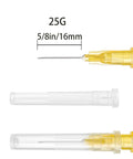 25G 5/8 Luer Lock Syringe Needles, 100 Pack, Individually Packaged, Stainless Steel and Polypropylene Pro Grade Lab Gear