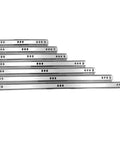 Rock Solid Iron Two Section Ball Bearing Drawer Slide Rail set, 17mm width, built for tight cabinet storage.