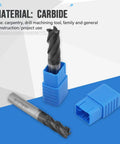 8 Piece Carbide End Mill Set 2 to 12 mm Tungsten Steel Milling Cutters with blue storage cases