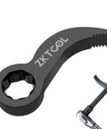 1/2 Inch Drive Pry Bar Adapter Head With Adjustable Angle, 8 Point Square Profile Crowbar Attachment, SCM440 steel, shown with ratchet