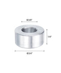 Fire Aluminum Standoffs Five Pack Rock Solid Shop Grade Three Eighths Bore Three Quarters Outside Diameter Heavy Duty Spacers showing a heavy-duty aluminum standoff.