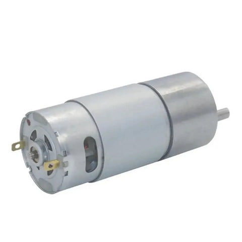 Rock Solid 6V 12V DC Mini Metal Gear Motor Running At 80 RPM Delivers Serious Low End Torque And Reliable Gear Reduction for DIY robots.