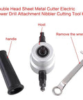 Power Drill Nibbler Attachment For Metal Sheets With Double Blade, 360 Degree Adjustable Head, Orange Accessory and Wrench Kit