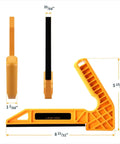 Tandem Featherboard And L Push Stick Safety Kit for Table Saw Router Table Planer and Jointer, L-Push Stick dimensions shown