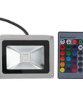 Onythral RGB LED Flood Light for Garden Lighting Remote Control with remote, showcasing its compact design and features.