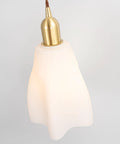 Kiven Instant Light Conversion Kit for 4/5/6inch Hole, 2-Light Glass Farmhouse Lighting Recessed Can Light Conversion Kit to Pendant with E26 Screw-in Adapter for Kitchen Island Hallway, TBB017 features a brass base and a white glass shade.