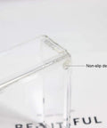 Gold Clear Acrylic Sticky Notes Holder Memo Pad Dispenser Desk Organizer For Office Home And School, close-up non-slip design