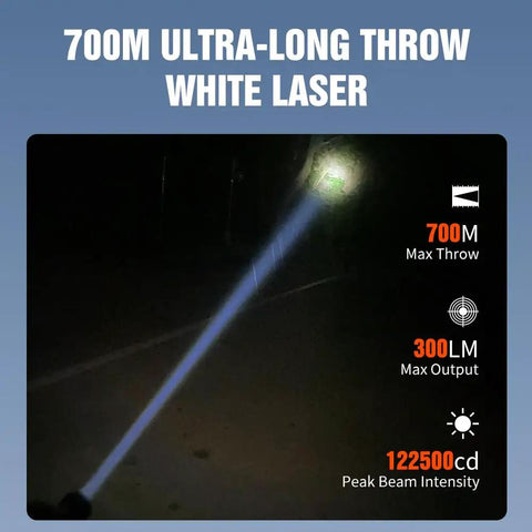 Compact Rechargeable LEP Flashlight That Is A Real Workhorse With 700 Meter Range And Triple Light Sources in use at night