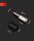 Heavy Duty Self Tapping Screws With Rubber Sleeves 40 Piece Set showing silver screws and black rubber sleeves with measurements.