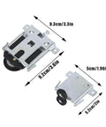 Sliding Door Roller Kit For Wardrobe And Patio Doors With Solid Wheel Bearings And Steel Frame Rails DIY Friendly Top And Bottom Wheels Durable Alloy Construction Replacement Part For Smooth Tracks And Easy Install with dimensions shown
