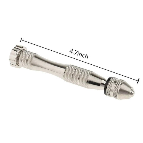 Pin Vise Hand Drill Pro With 20 Piece Micro Bit Set 0.8mm To 3.0mm For Resin Molds Jewelry Making Woodworking Model Kits And Miniature Crafting A Handy Steel Tool For Fine Hole Drilling, silver, 4.7 inches