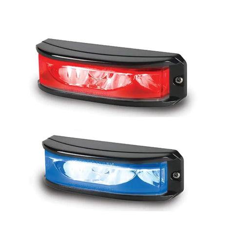 MicroPulse Wide Angle Perimeter Warning LED Light With 180 Degree Spread, 9 High Powered LEDs, Red Dome, surface mounted
