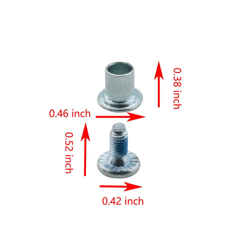 Inline Skate Mounting Screws Kit With Nut Wrench 16 Piece Roller Blade Skate Gear with metal side plug and dimensions shown