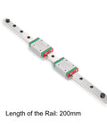 MGN12H 200MM Linear Guide Rail With Dual Carriage Blocks For 3D Printers And CNC Machines featuring smooth steel surface.