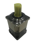 Top Tier High Precision Helical Gear Planetary Gearbox Reducer Built Badass And Smooth For Nema23 Stepper Motors With Eight Mm Input Shaft Ratios Three To Ten, showing compact design and yellow 8mm shaft.