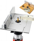 Heavy Duty Aluminum Router Table Insert Plate Kit for DIY Woodworking Benches With Flip Plate, Miter Gauge Guide, Sliding Fence Brackets