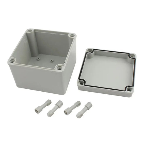 Rugged Weatherproof Square Outdoor Electrical Junction Box Enclosure Built For DIY Projects ABS Plastic IP65 Waterproof Gray 5 By 5 By 4 Inches Inner Size 4.6 By 4.1 By 3.7 Inches Tough As Nails Utility Box For Electronics