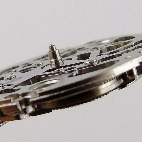 Close-up side view of Skeleton Dial Automatic Mechanical Watch Movement With 3 Hands For NH70 NH70A Ultra Slim Case 21600 BPH