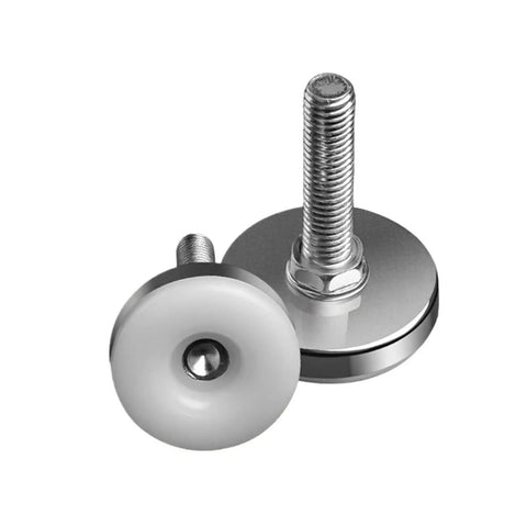 Adjustable Furniture Leveling Feet With Stainless Steel Body And Nylon Base Built To Last Multi Size Set Of 8 12 16 And 20 Pcs Thread Sizes M6 M8 M10 Height Adjustable 15 To 40 Mm Base Diameter 35 Mm Durable Leveling Supports, stainless steel and nylon