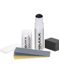 Solid Alloy Wheel Repair Kit For Black Rims Smooths Out Curb Rash And Road Scuffs DIY set including liquid aluminum putty and black paint.