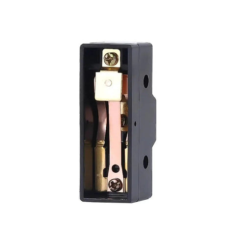Z-15GD-B Top Shelf Industrial Limit Switch with silver SPDT contacts viewed from the side showing internal components for heavy machinery.