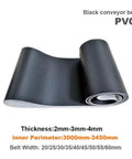 Matte Black PVC Flat Belt For Industrial Conveyors, 2mm Thick, Perimeter 3100-3150mm, Wide Belt Widths 20-55mm, Standard Transmission Conveyor Belt, Durable, Low Stretch, High Performance Flat Belt For Reliable Material Transfer, rolled black belt