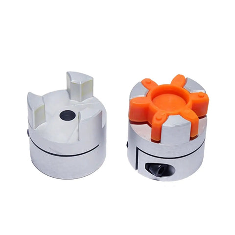 Heavy Duty Plum Flex Shaft Coupling for DIY CNC Encoder Projects Made From Solid Aluminum Alloy With Anodized Finish, featuring dual couplings.