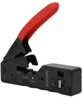All In One Ethernet Cable Crimping Tool With Wire Cutter And Stripper For Cat5 Cat5e Cat6 Cat6a Cat7 8P8C 6P6C Crystal Head Plier With Non Slip PVC Handle In Red