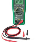 Pro Grade Digital Multimeter DM45 600V AC DC, 10A Auto Range, Capacitance And Temperature Testing with probes and fuses, black