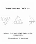 Diagram of Stainless Steel 90 Degree L Bracket For Cabinet Corners And Floating Shelves Built To Last Heavy Duty Furniture Reinforcement DIY