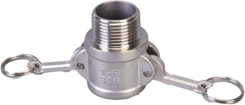 Beefy Heavy Duty 304 Stainless Steel Barb Quick Disconnect Hose Fitting Coupling Connector For Hose And Pump Lines Barbed Adapter BSPT Threads One Half To Two Inches Water Oil Gasoline Salt Water And More Hassle Free Easy To Use Pipe Fittings, 1-B 316