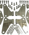 Durable Door Hinge Set For 2007 2018 Jeep Wrangler JK 4 Door Polished Stainless Steel Body Side Hinges By RT Off Road For A Beefy Fit And Smooth Operation Replacement You Can Rely On, with bolts and washers