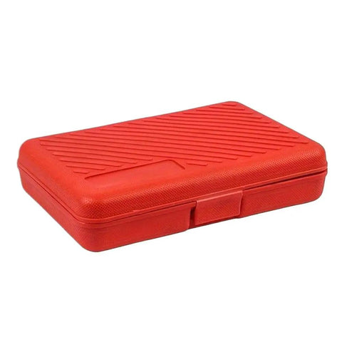 Essential Ten Piece Motorcycle Bearing Puller Extractor Set Featuring Two Jaw Extraction Tools For Wheel Hub Removal Stored In Cool Carry Case red plastic case