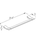 Technical diagram of 8 Inch Satin Nickel Dope Towel Ring with measurements, solid brass wall mount