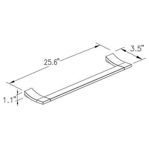 Technical diagram of 8 Inch Satin Nickel Dope Towel Ring with measurements, solid brass wall mount
