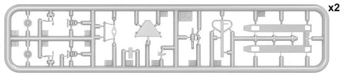 Sprue parts for 1:35 Scale Hand Pallet Truck Plastic Model Kit Unassembled No Paint Or Glue Included, detailed components visible.