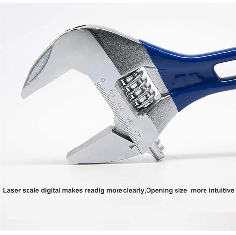 Wide Opening Stubby Adjustable Wrench Spanner With Short Handle 4 Inch Forged Chrome Vanadium Steel ANSI Certified Heavy Duty Pro Grade Built To Last Comfortable Grip For Tight Spaces And Everyday Home Or Shop Use