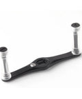 Upgrade Your Gear With This Sweet Gold Fishing Reel Handle Crank Arm Knob Kit Featuring A Lightweight Hollow Aluminum Body And Dual Knobs For Smooth Turning Ultimate Grip Control And Total Efficiency Perfect For Left Hand Reels That Need A Serious Face. black dual-knob fishing reel handle crank arm with hollow aluminum body