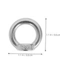 8 Pack M8 304 Stainless Steel Lifting Eye Nuts Heavy Duty Threaded Rigging Hardware With No Fuss Setup For Marine Hoisting And Industrial Job Site Work Built Tough - close-up of eye nut with dimensions