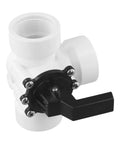 Heavy Duty Three Way PVC Diverter Valve For Swimming Pool And Spa showing smooth handle and connection points for easy installation.