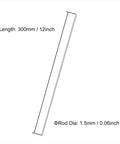 Diagram of 304 Stainless Steel Round Rod 1.5mm by 300mm Lathe Bar Stock 10 Pcs For DIY Crafts Model Cars Helicopters Airplanes