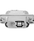 Front view of Two Pack Concealed 180 Degree Cross Door Hinges With Zinc Alloy Construction And Included Spanners for sleek hidden look