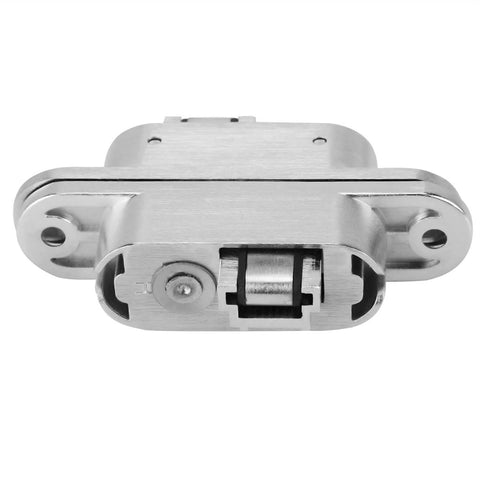 Front view of Two Pack Concealed 180 Degree Cross Door Hinges With Zinc Alloy Construction And Included Spanners for sleek hidden look
