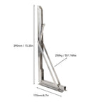 Heavy Duty Folding Shelf Brackets Stainless Steel Wall Mounted 15.6 Inch Load 551 Lbs with smooth edges, side view with dimensions